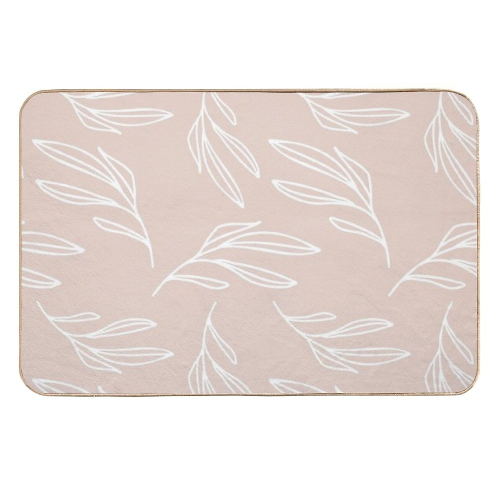 Pattern Design With Leaf Brach Drawing  Slip-Resistant Bath Mat