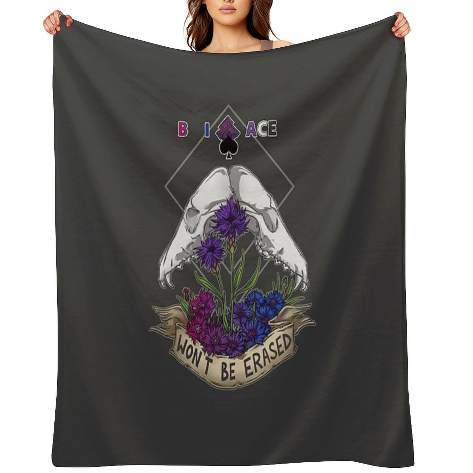 Bi+Ace - Won't Be Erased Sustainable Throw Blanket