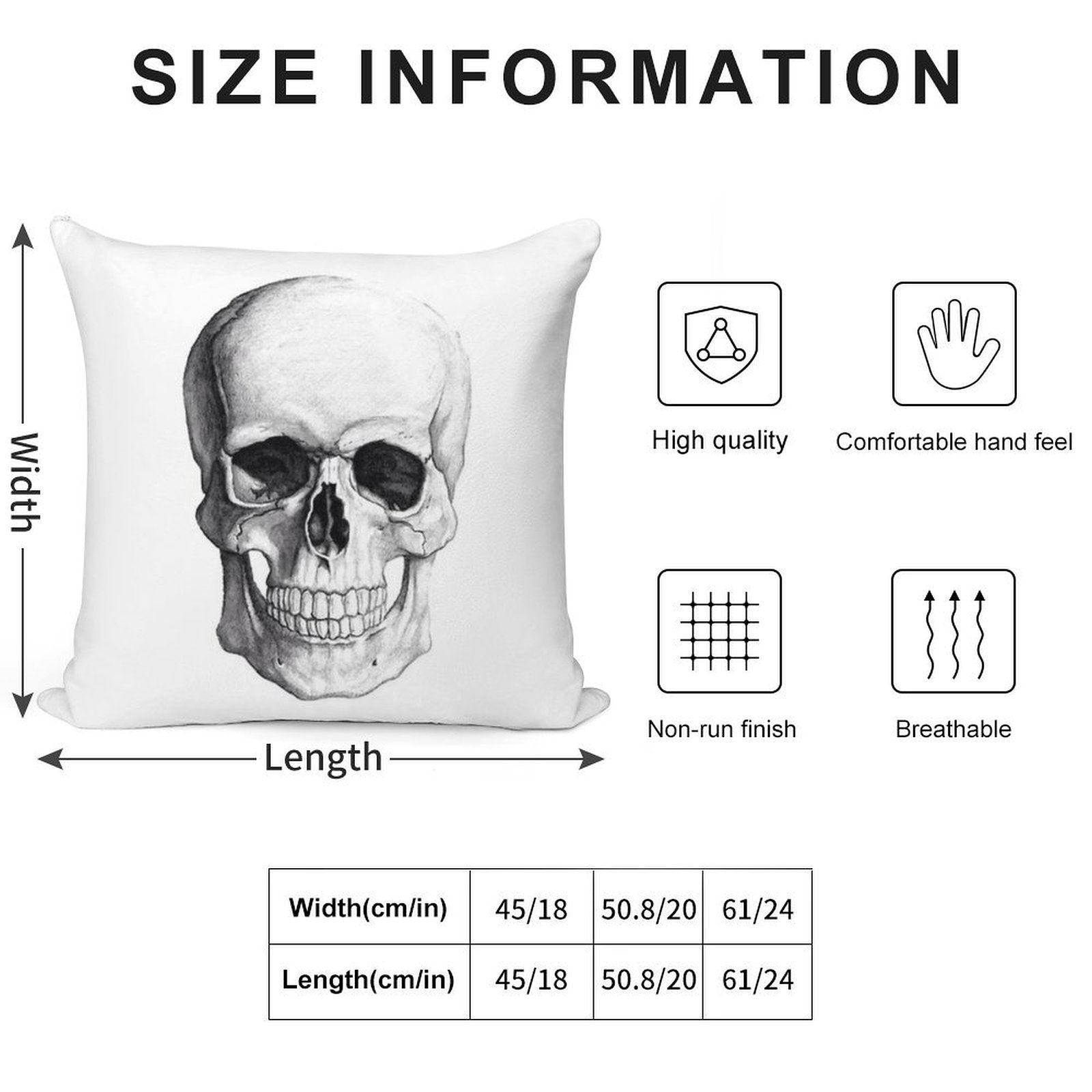 Skull Soft Easy Maintenance Throw Pillow
