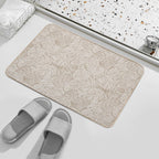 Monstera Moderna Neutrals Beige And Taupe  Fade-Resistant Bath Mat