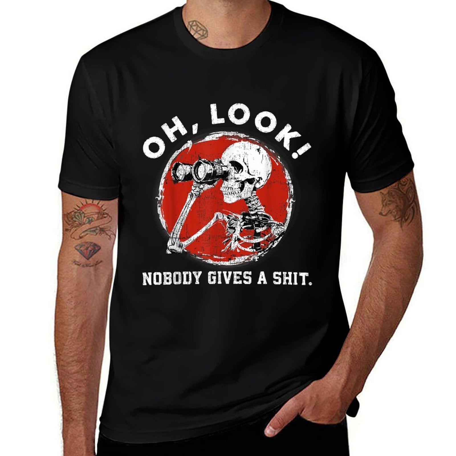 Oh Look Nobody Gives A Skeleton Funny Generation X  Stretchy T-Shirt