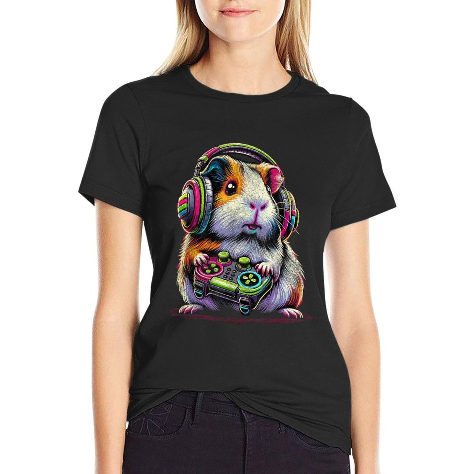 Guinea Pig Funny Video Games Guinea Pig  Fade-proof Color T-Shirt