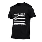 Funny Whiskey Goes in Wisdom Comes Out Irish American Flag  Classic T-Shirt