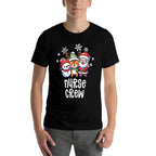 Christmas Nurse Crew Santa Snowman Holiday RN NICU PICU  Oversized Silhouette T-Shirt