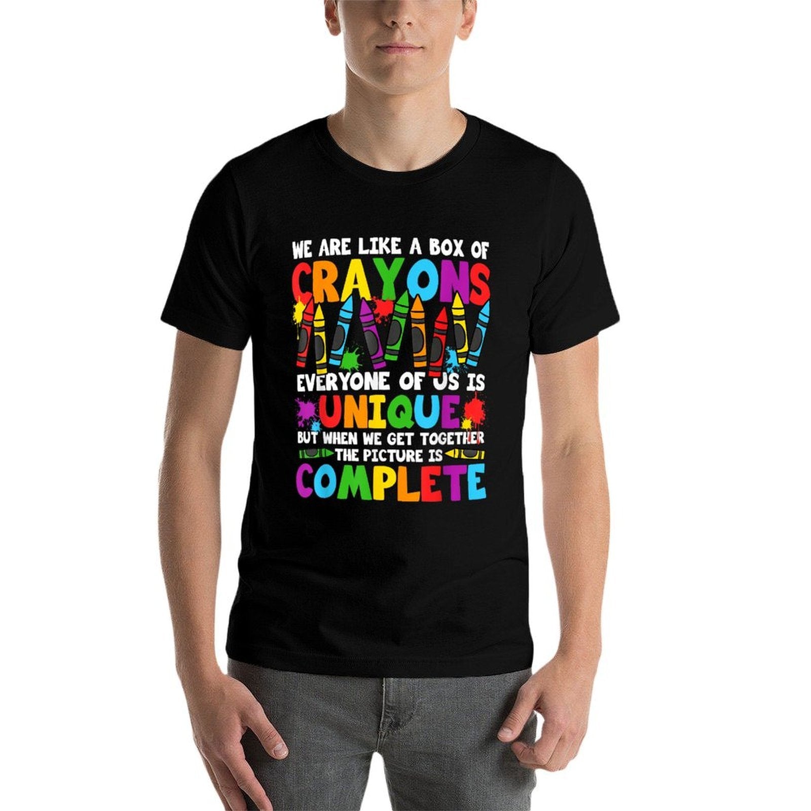Funny Teacher We Are Like A Box Of Crayons Back To School for Men Women Girls Kids  Classic T-Shirt