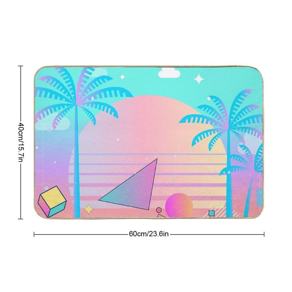 Vaporwave Pastel Sunset  Slip-Resistant Bath Mat