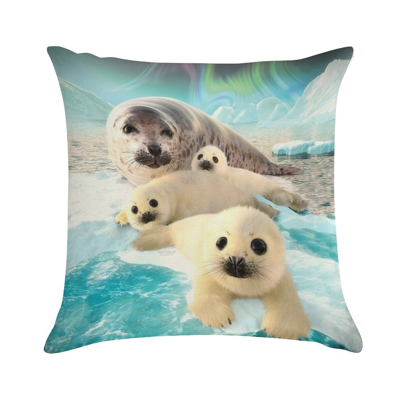 Grey Seals Arctic Soft Anti-Pilling Throw Pillow