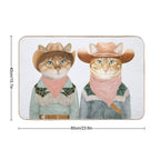 Ginger Cat Cowboys  Eco-Friendly Bath Mat
