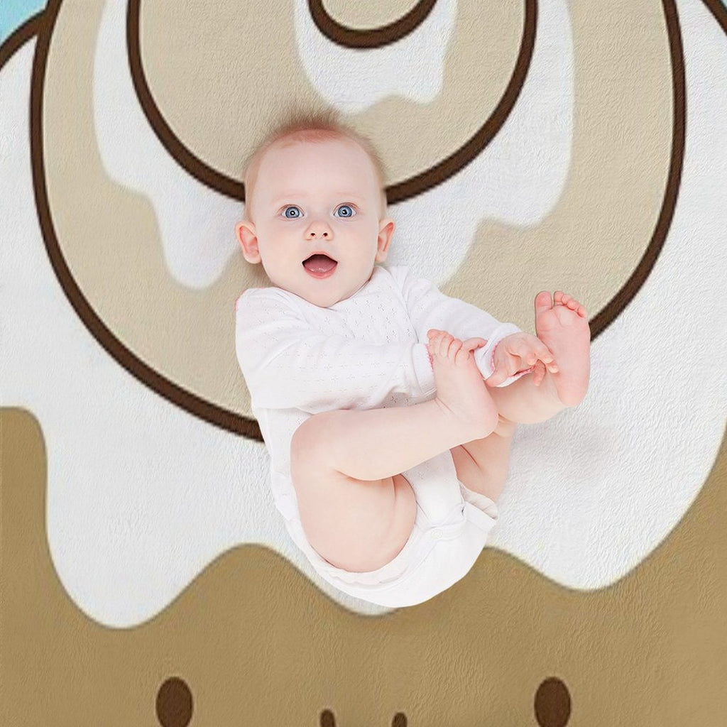 Cute Kawaii Cinnamon Bun Lightweight Throw Blanket