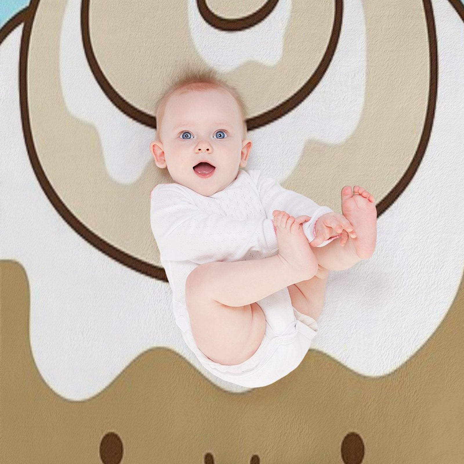 Cute Kawaii Cinnamon Bun Lightweight Throw Blanket