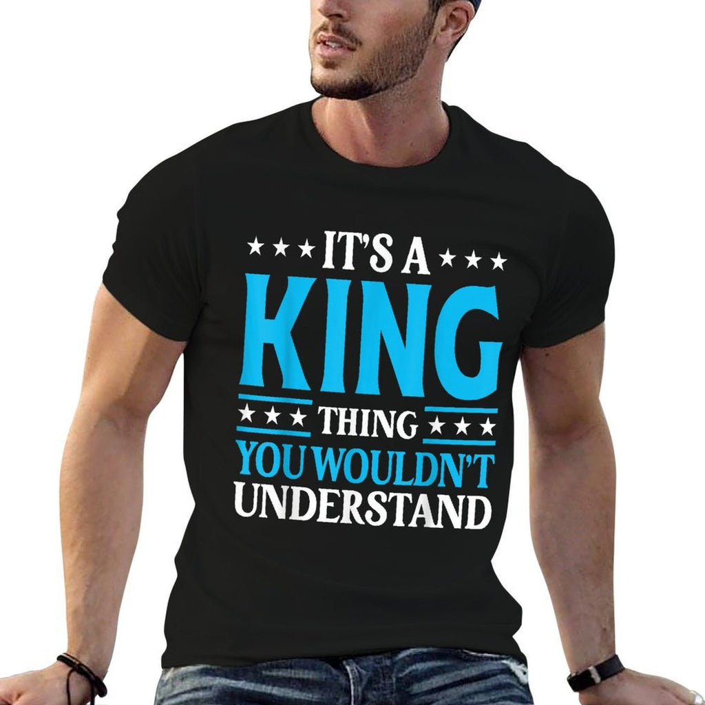 Its A King Thing Surname Funny Family Last Name King  Heathered Texture T-Shirt