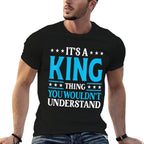 Its A King Thing Surname Funny Family Last Name King  Heathered Texture T-Shirt