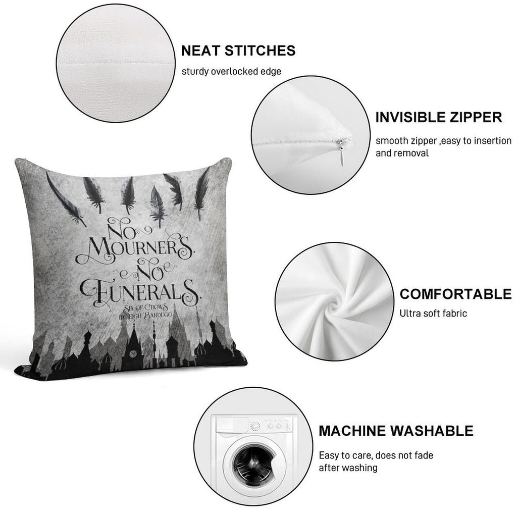 No Mourners No Funerals Soft Hidden Zipper Throw Pillow
