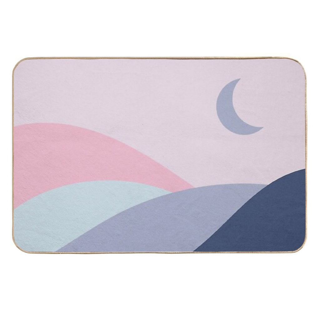 Modern Minimalist Aesthetic Landscape - Pastel  Eco-Friendly Bath Mat