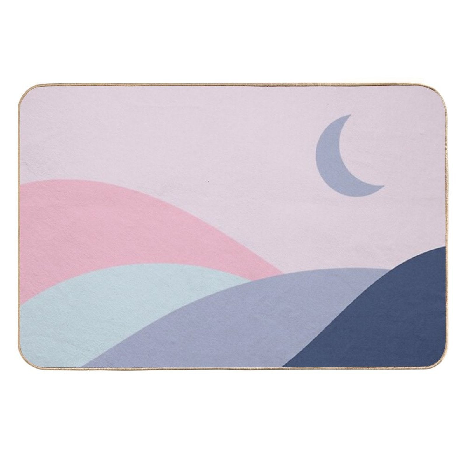 Modern Minimalist Aesthetic Landscape - Pastel  Eco-Friendly Bath Mat