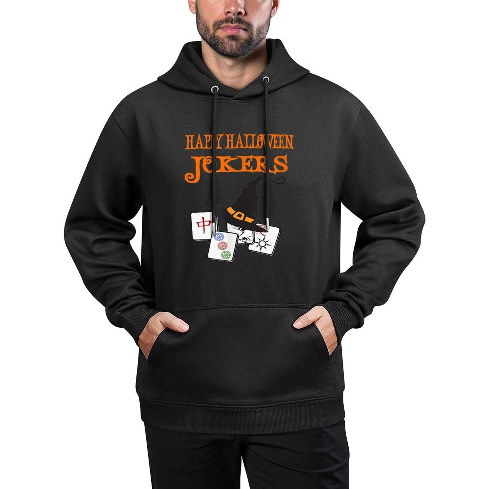 Funny Mahjong Happy Halloween Jokers Tile Game Versatile Streetwear Hoodie