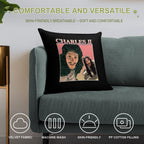 Charles II VintageRetro Design Soft Skin-Friendly Throw Pillow