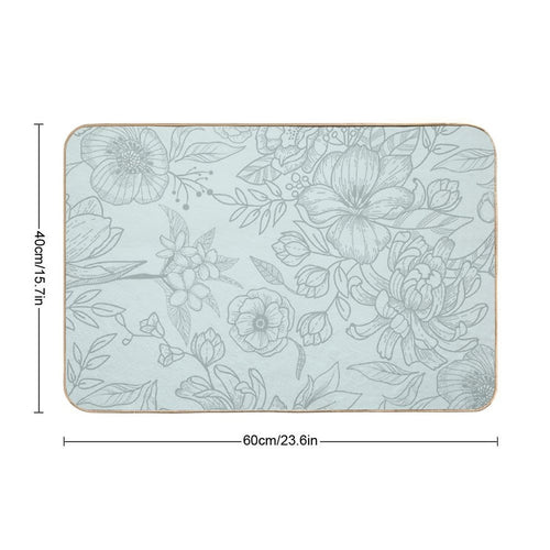 Acqua Floral Pattern  Multi-Purpose Bath Mat