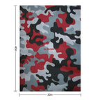 Al-Benhadi El© Acquisition, Red Camouflage Machine-washable Throw Blanket