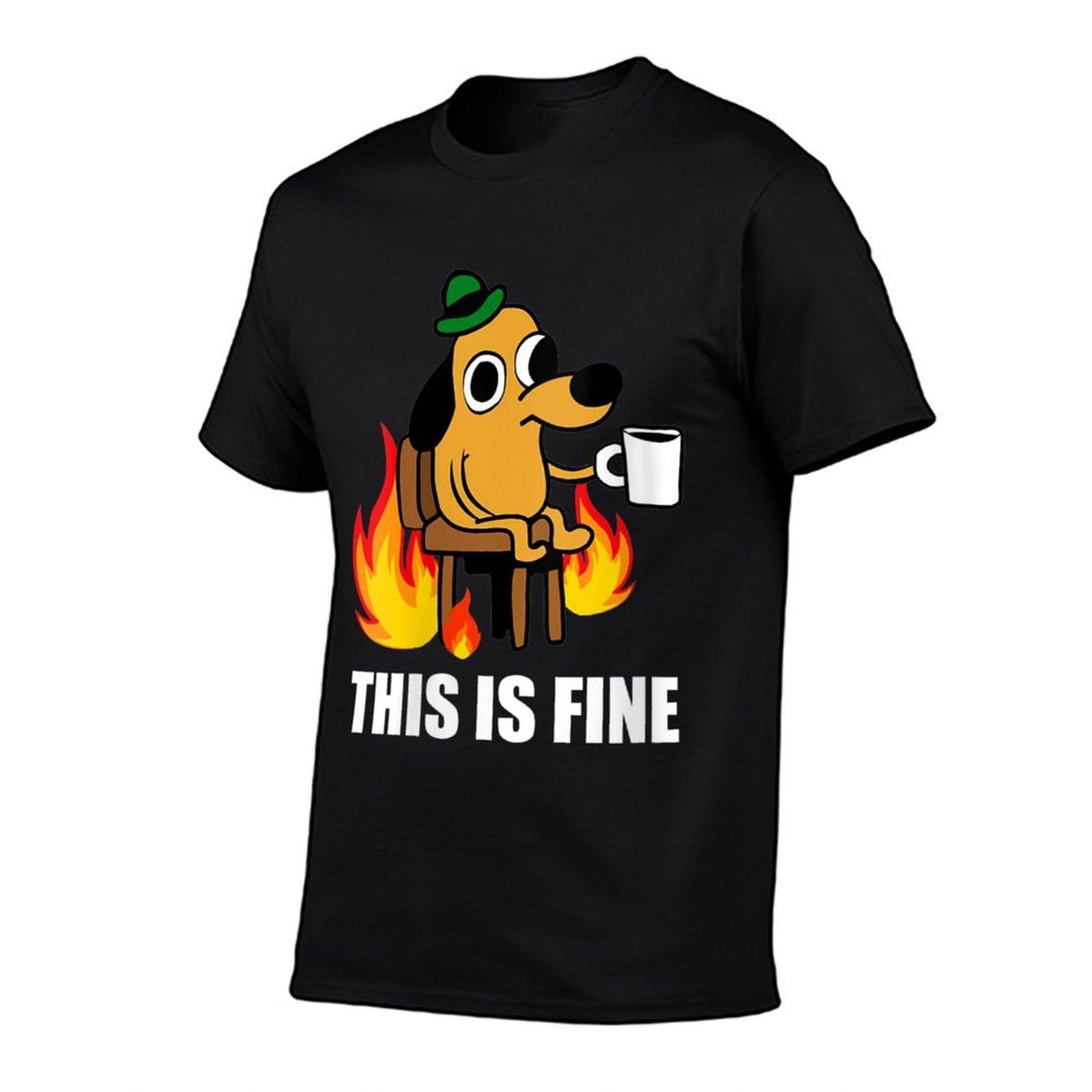 Womens This Is Fine Dog Internet Meme Burning San Francisco  Eco-friendly Material T-Shirt