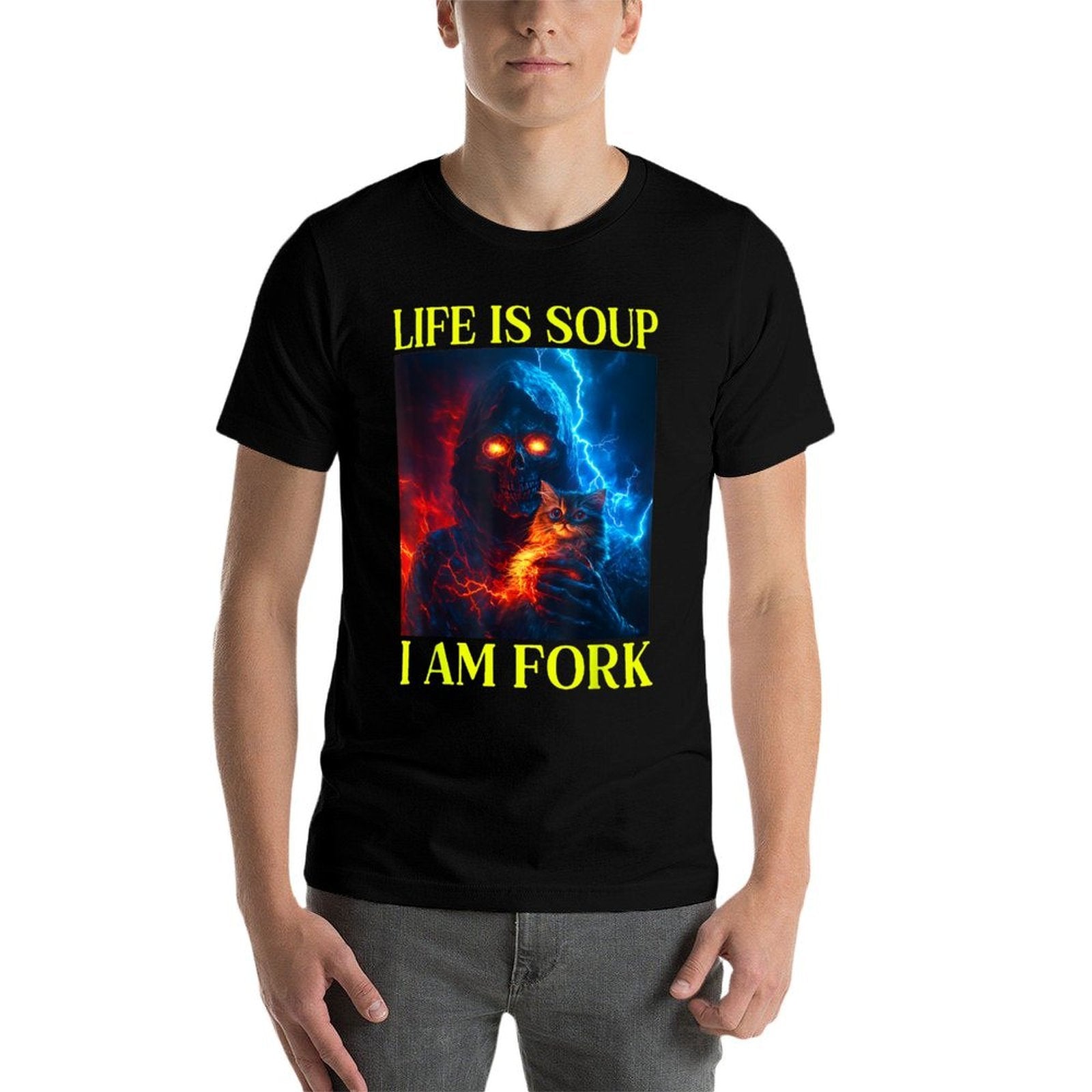 Life Is Soup I Am Fork Oddly Specific Dank Meme  Rolled Sleeves T-Shirt