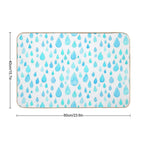 Blue Watercolor Drop Shades Art  Repositionable Bath Mat
