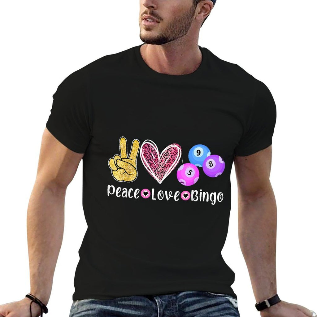 Peace Love Bingo Funny Bingo Lover  Slim-fit Cut T-Shirt