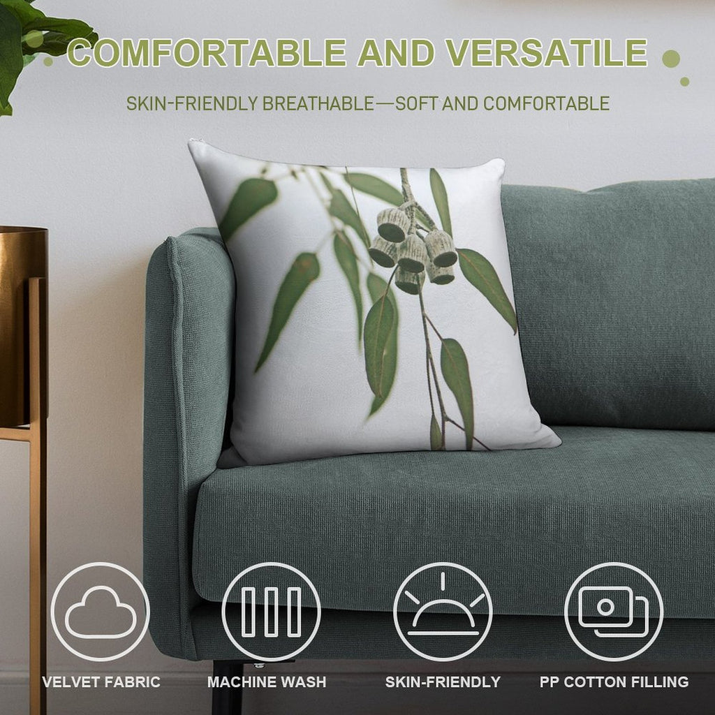 Australian Flora - Eucalyptus Gum Nuts Soft Gift Ready Throw Pillow