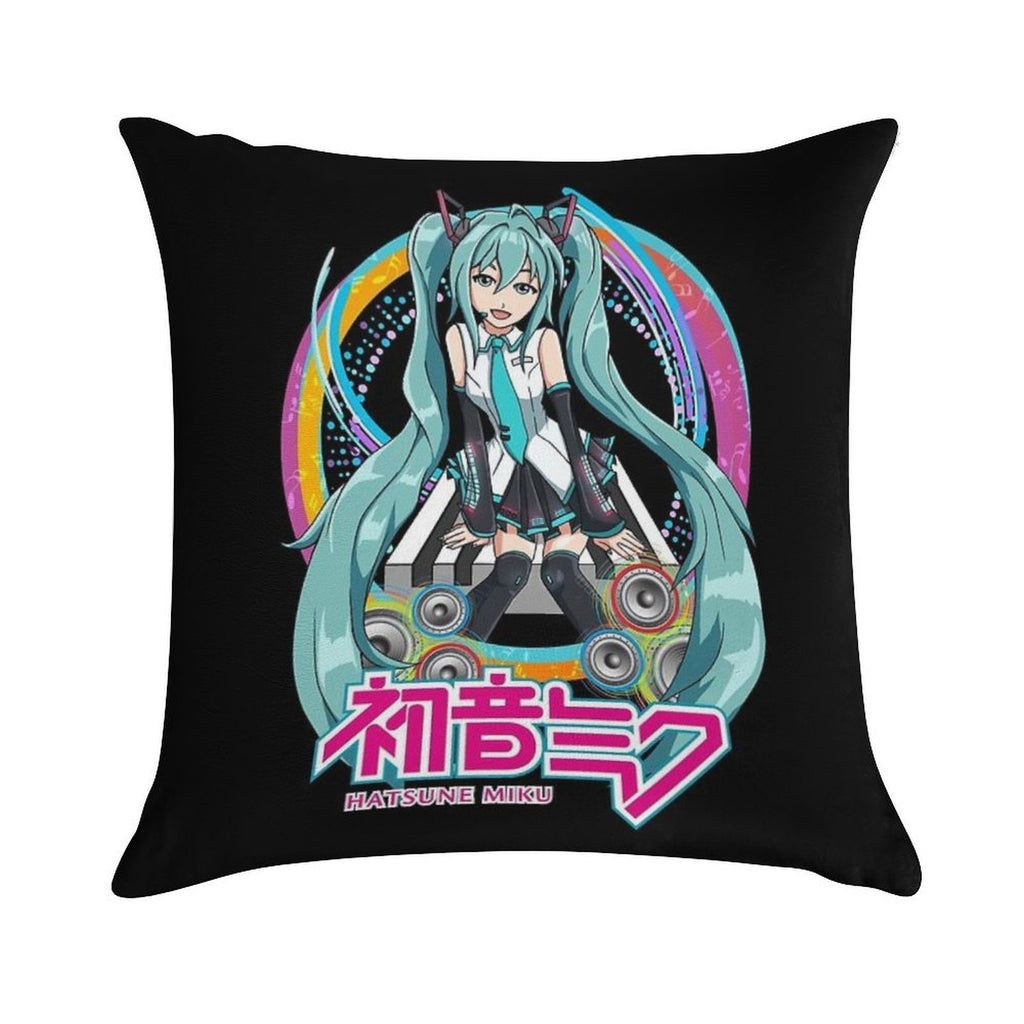 Hatsune Miku Vocaloid by T-TEES Clothing Soft Luxury Feel Throw Pillow