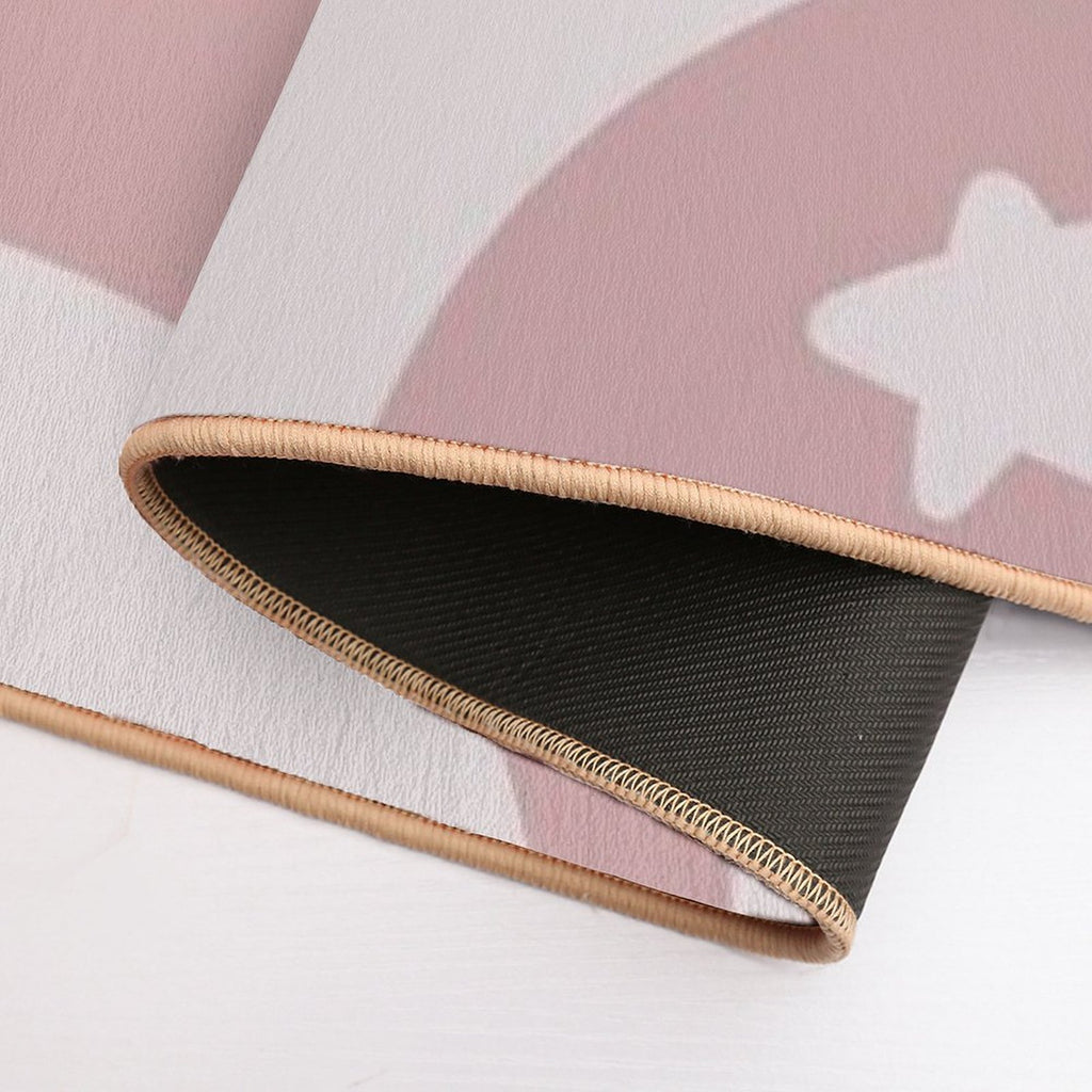 Retro Liquid Swirl & Stars Abstract Pattern Pink  High-Traffic Bath Mat