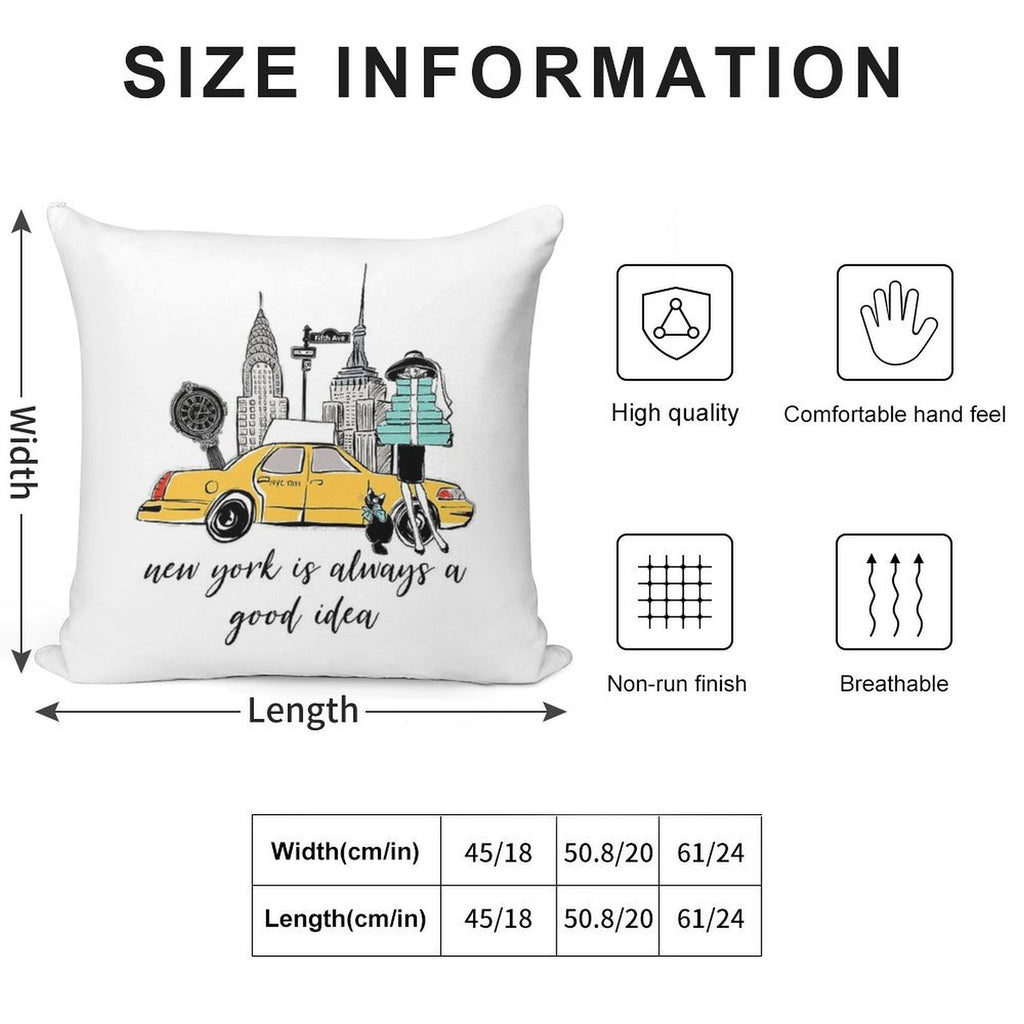 New York Girl Soft Warmth Comfort Throw Pillow