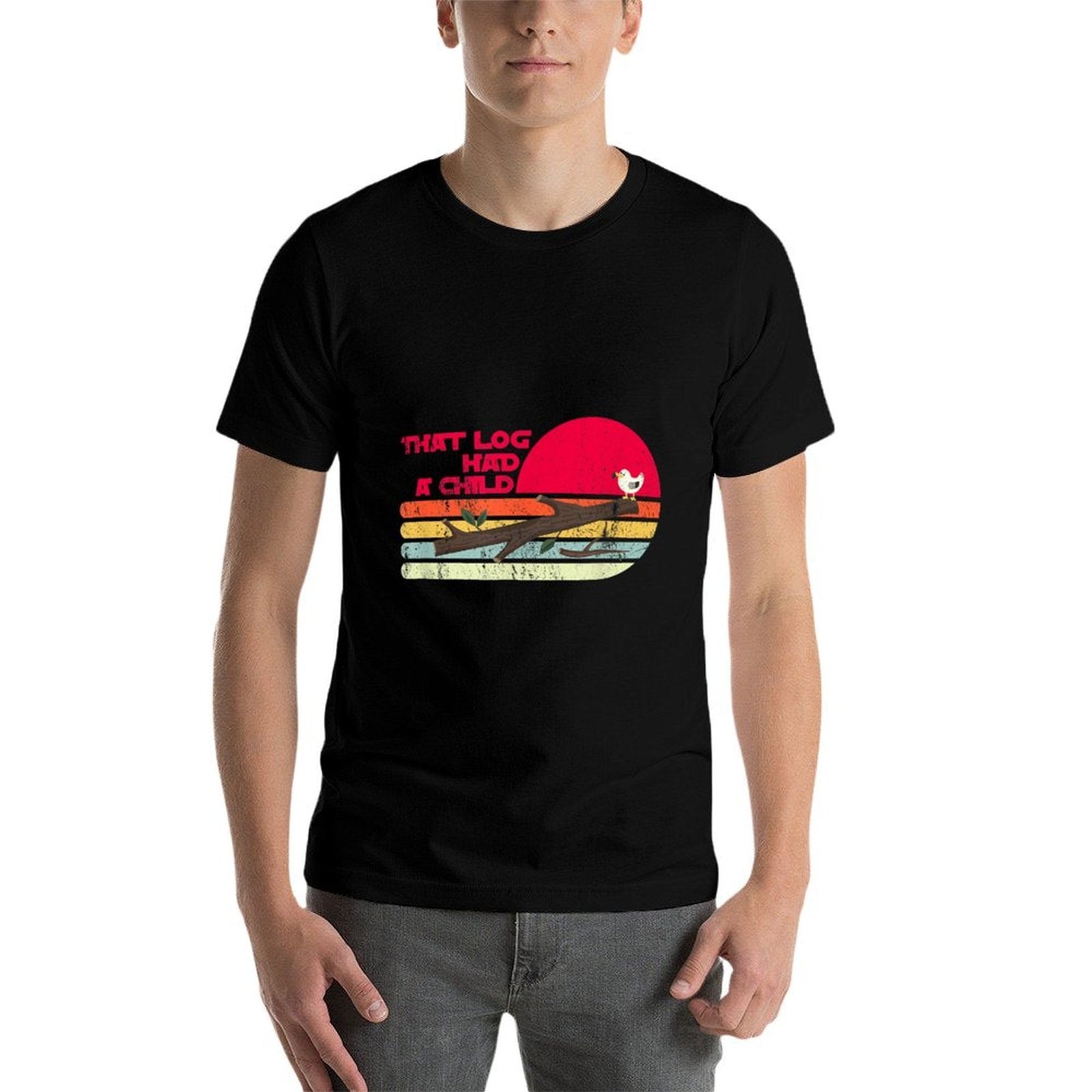 Seagulls That Log Had A Child Dank Meme Stop It Now Dad Joke  Ribbed Collar T-Shirt