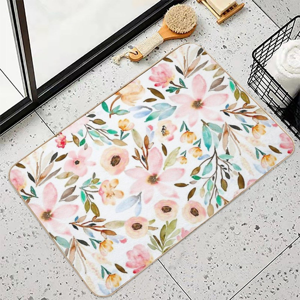 Botanical Floral  Anti-Trip Bath Mat