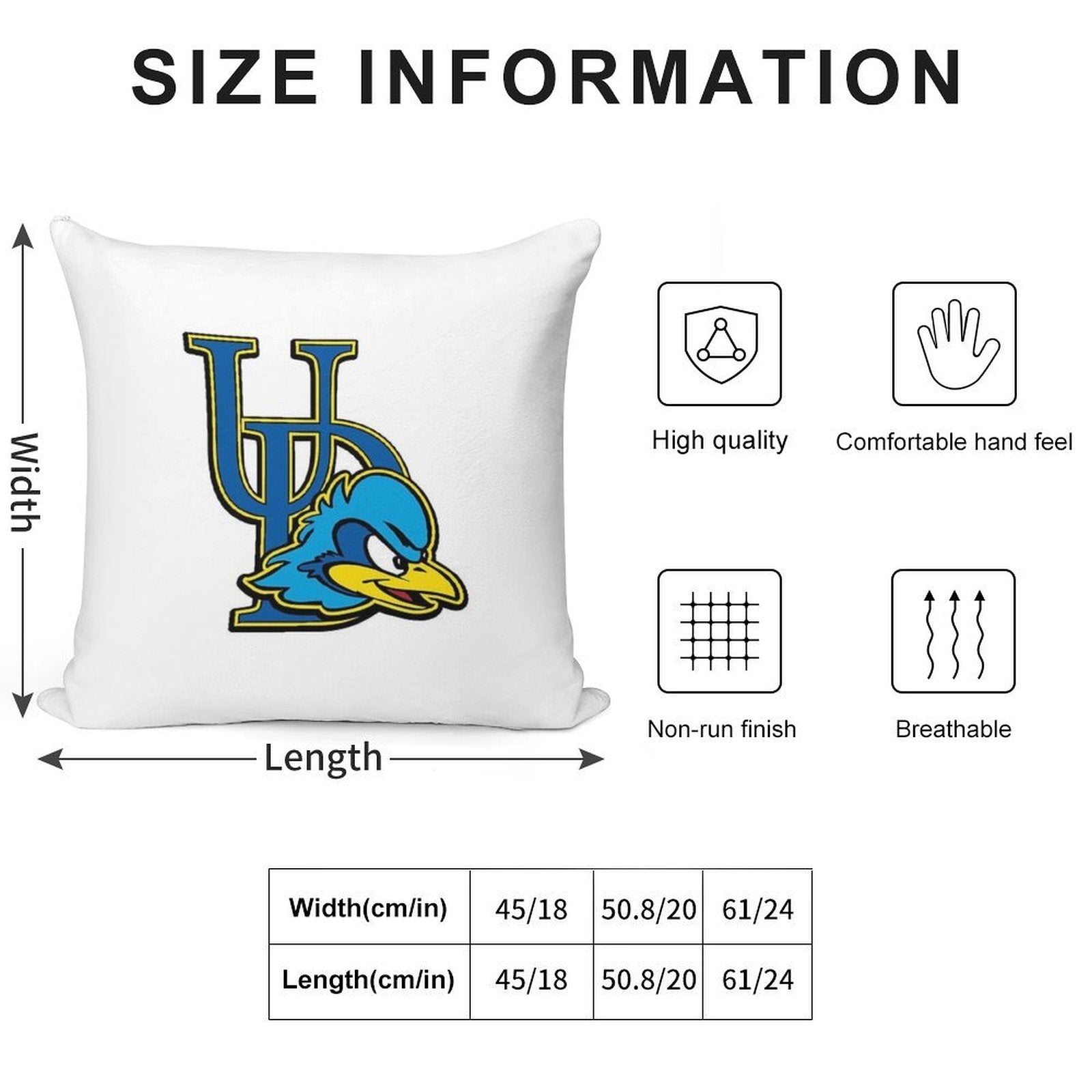 University of Deleware Soft Anti-Pilling Throw Pillow