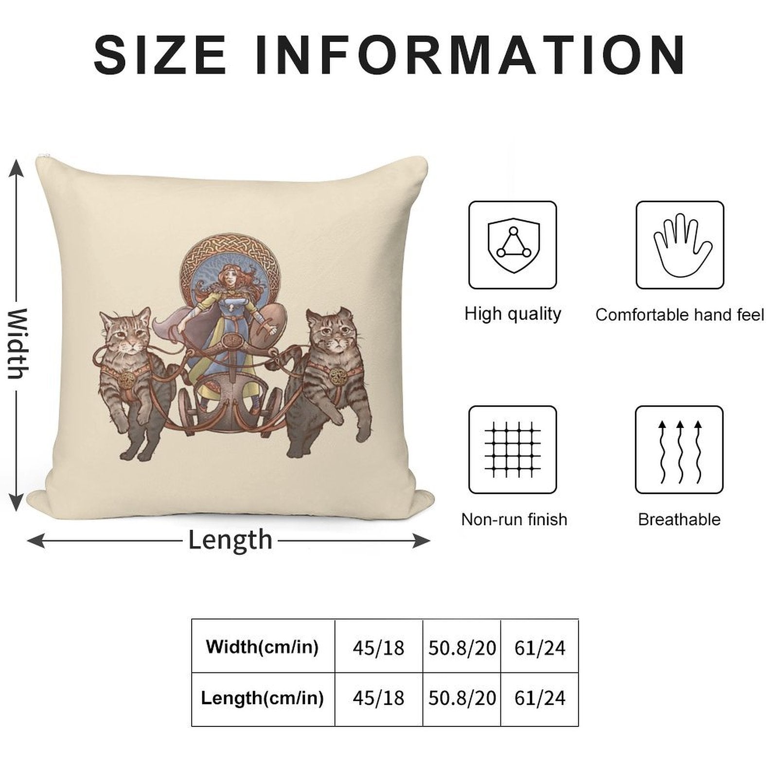 Freya Driving Her Cat Chariot Soft Style Accent Throw Pillow