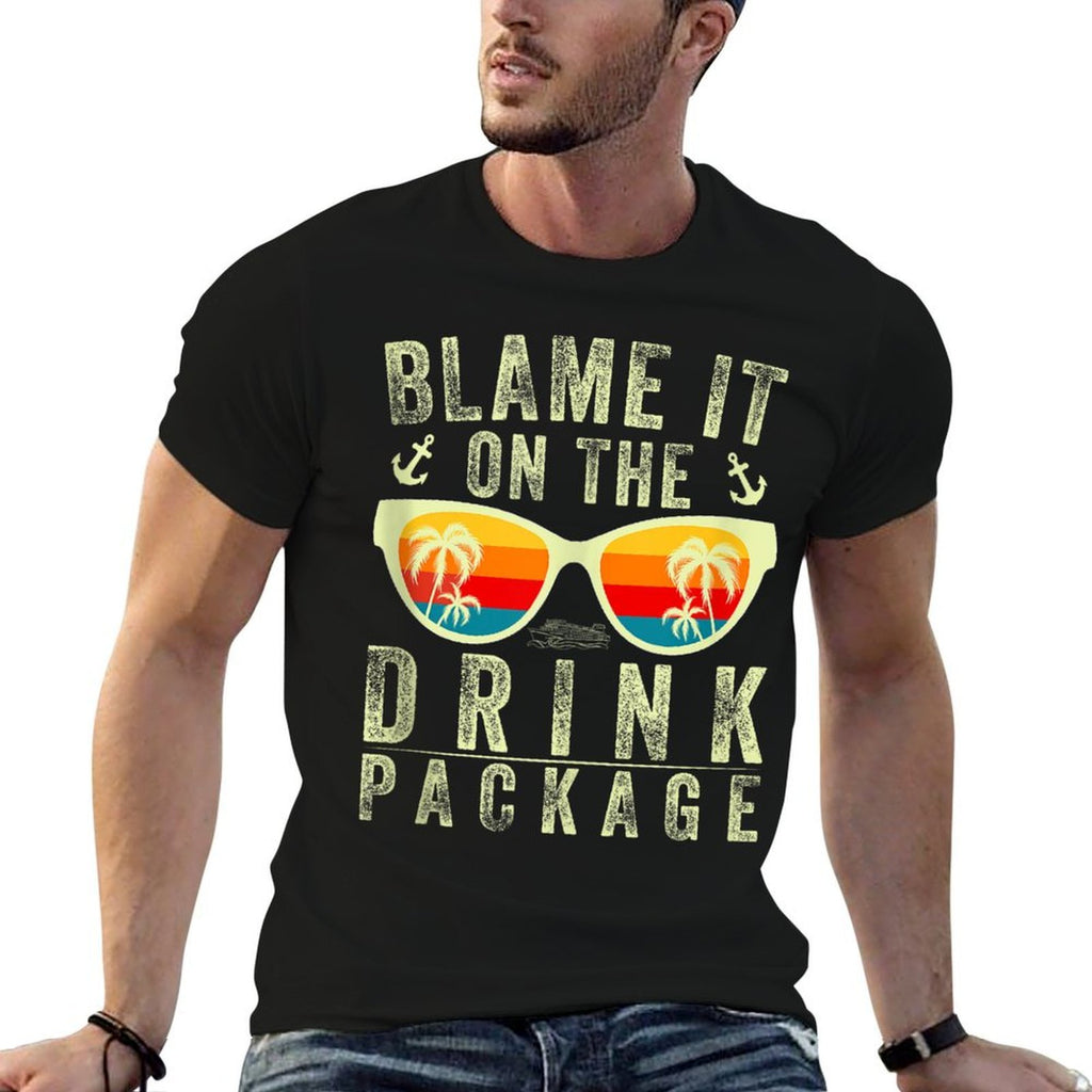 Funny Cruise Blame It On The Drink Package Cruise Vacation  Stretchy T-Shirt