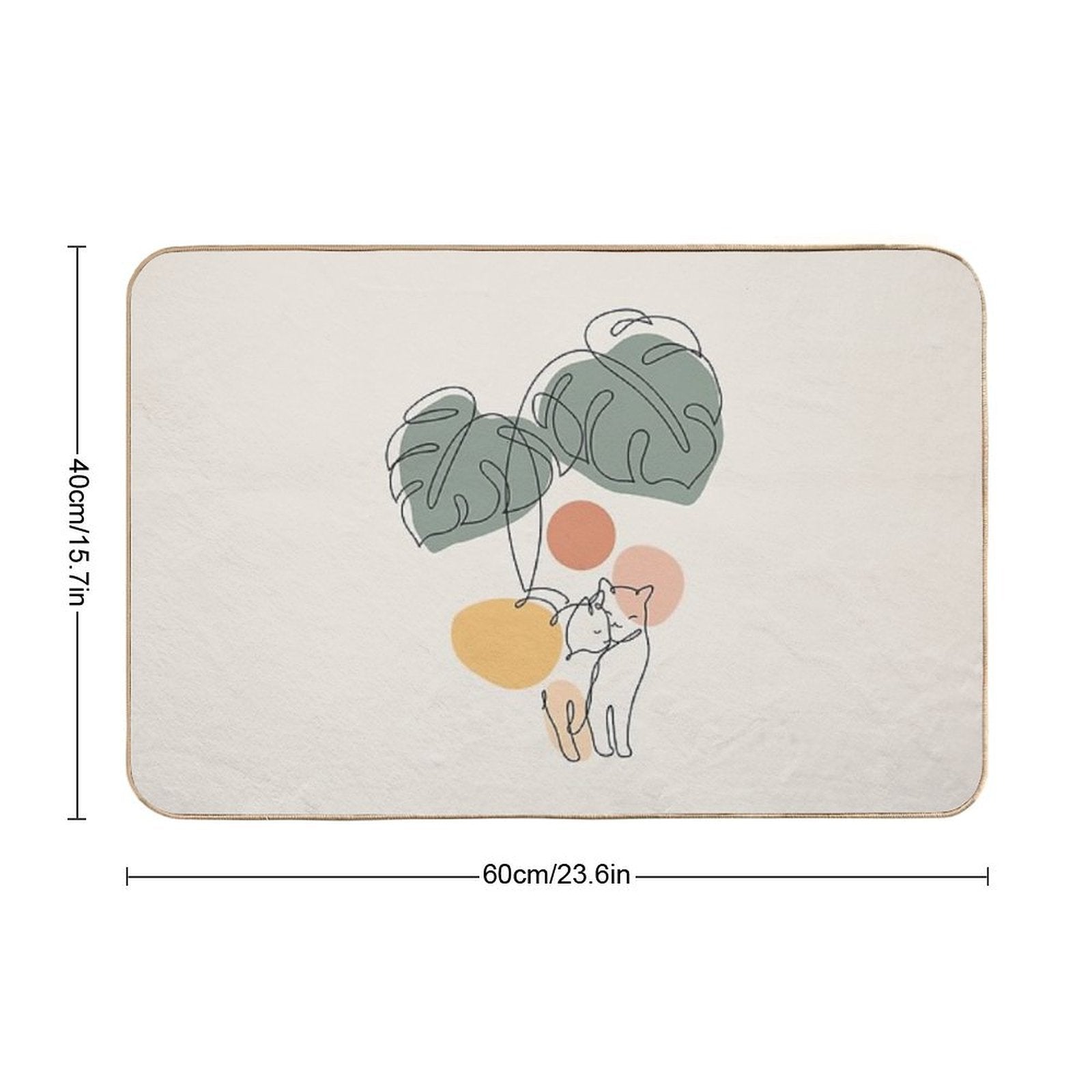 Cat And Plant 36  Multi-Purpose Bath Mat
