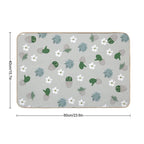 Succulent Pattern. Grey, Green.  Odorless Bath Mat