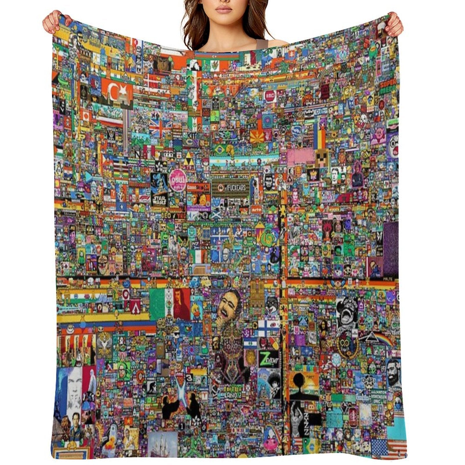 Reddit Rplace Poster Sustainable Throw Blanket