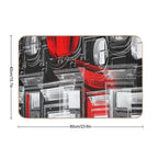 Decorative Red And White  Dirt-Trapping Bath Mat