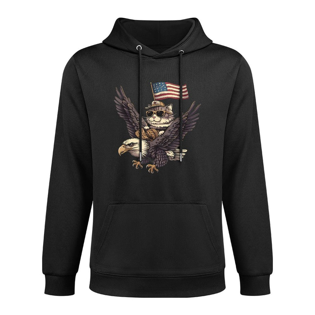 4th Of July USA American America Bald Eagle Cat Layering Staple Hoodie