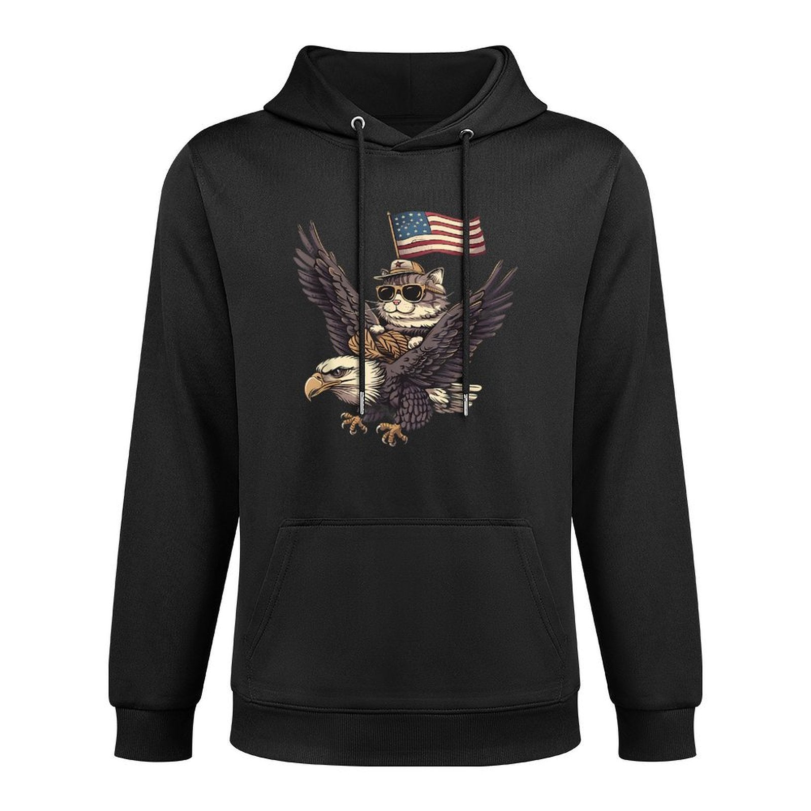 4th Of July USA American America Bald Eagle Cat Layering Staple Hoodie