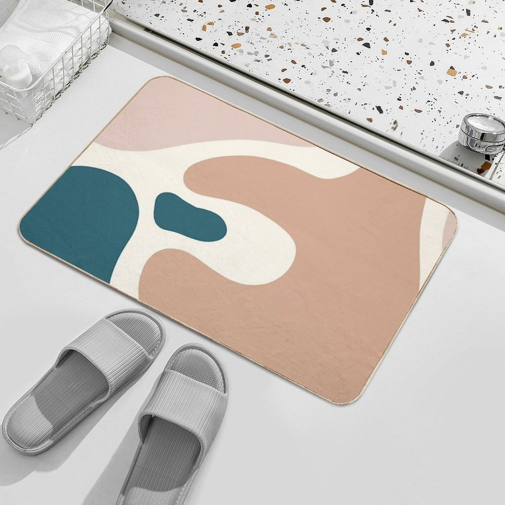 Abstract Art Nordic Blush Pink Colors Durable Bath Mat