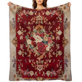 Ancient Emperor Chinese Floral Royal Carpet Multi-functional Throw Blanket