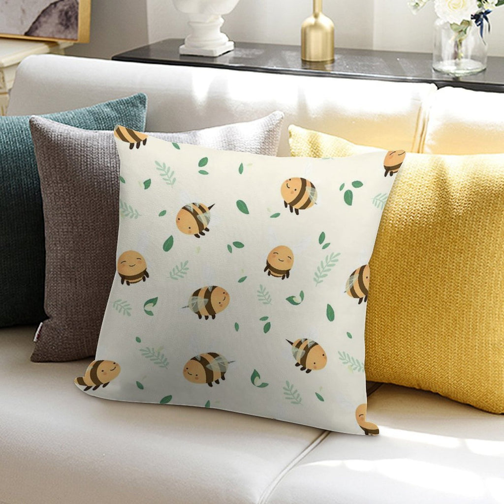 Lots of Bees Soft Shrink-Resistant Throw Pillow
