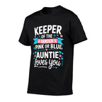 Keeper Of The Gender Loves Aunt You Auntie Baby Announcement  High-quality Stitching T-Shirt