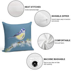 Bluetit Soft Decorative Cover Throw Pillow