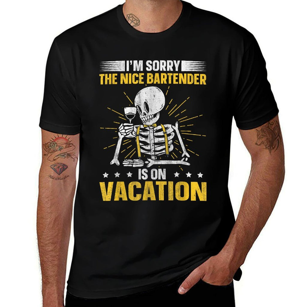 Im Sorry The Nice Bartender Is On Vacation Funny Bartender  Breathable T-Shirt