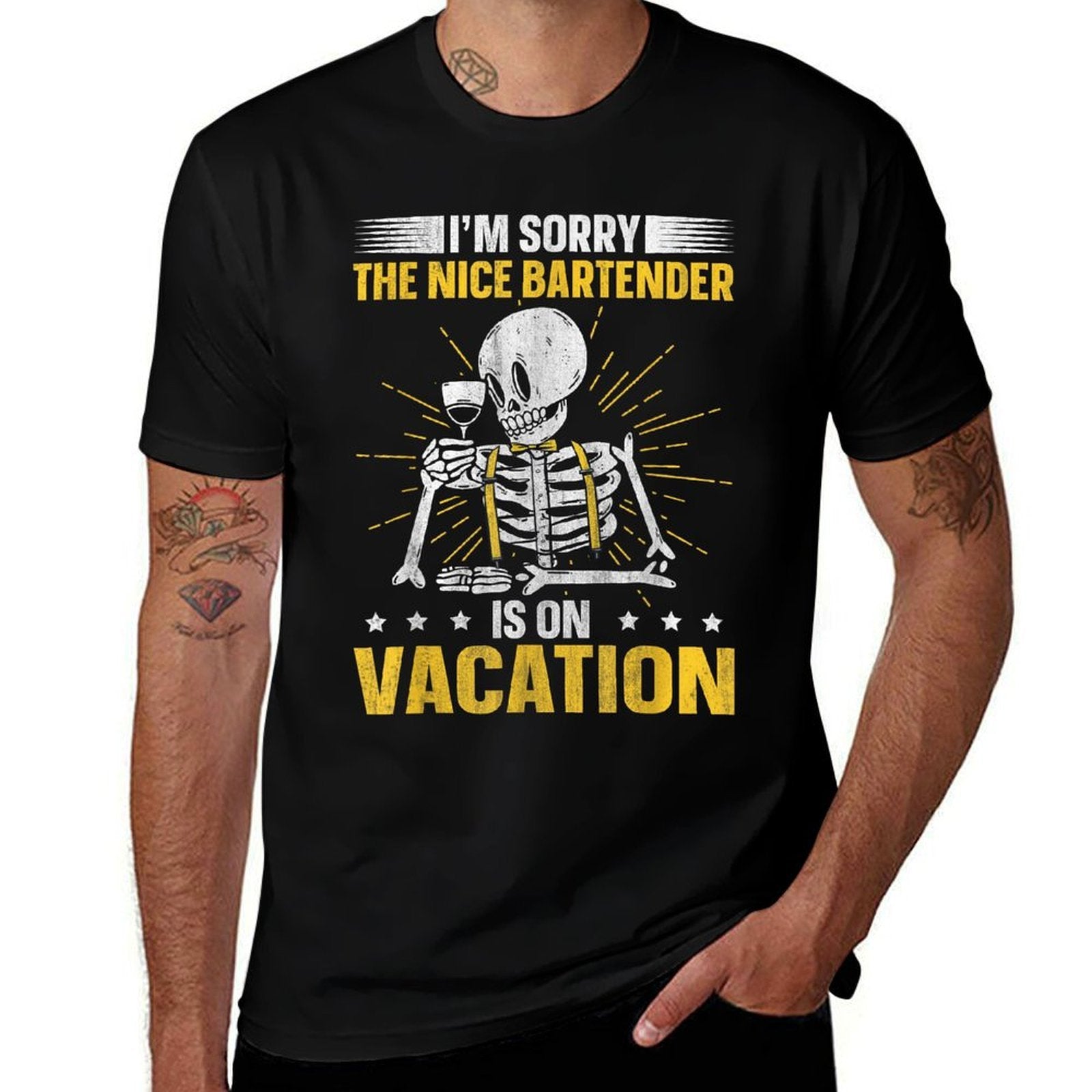 Im Sorry The Nice Bartender Is On Vacation Funny Bartender  Breathable T-Shirt