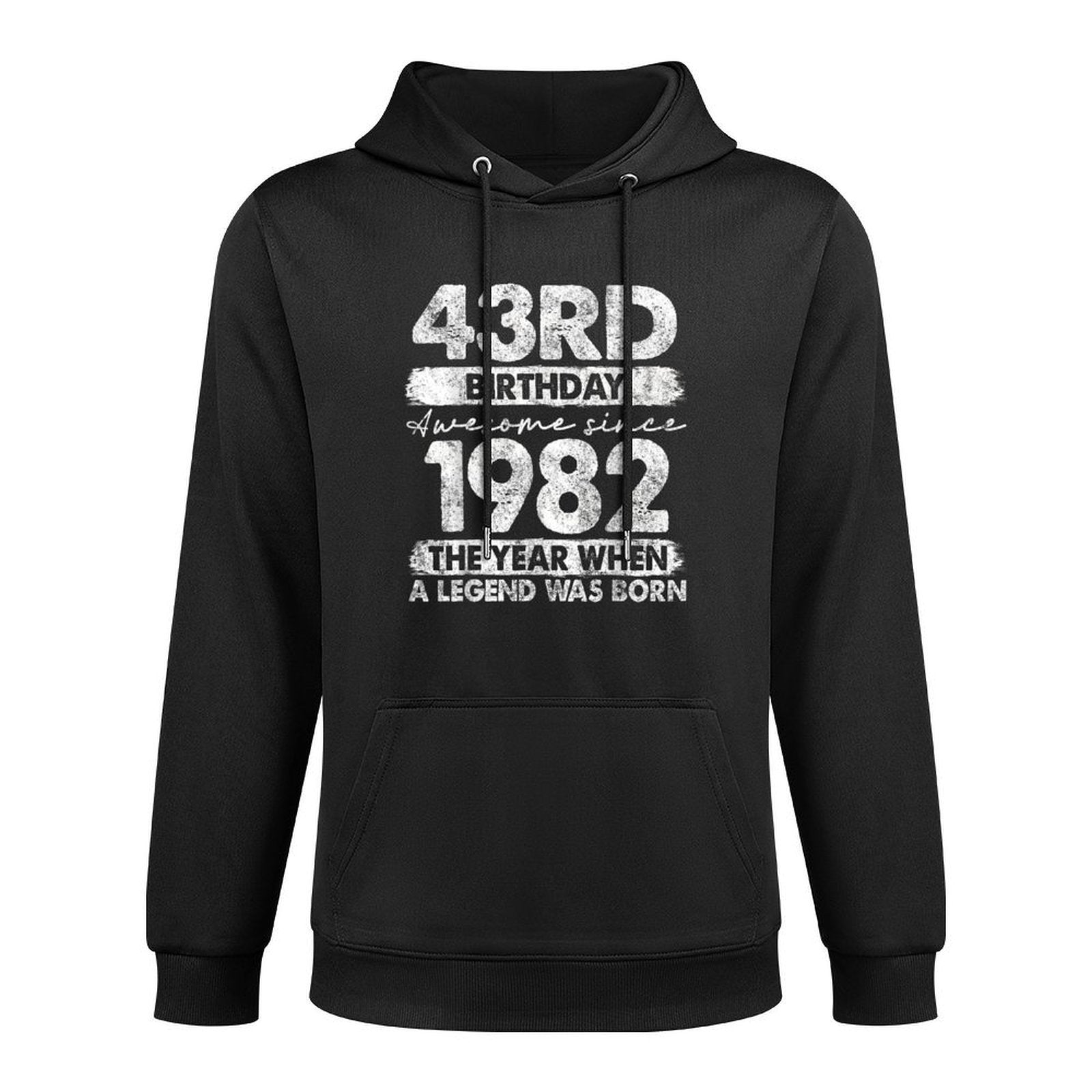 Vintage Legend Birthdays For Men Women 2025 43 Year Old Gifts Vintage 1982 Limited Edition 43rd Birthday Black Unisex-Adults All-Day Comfort Hoodie